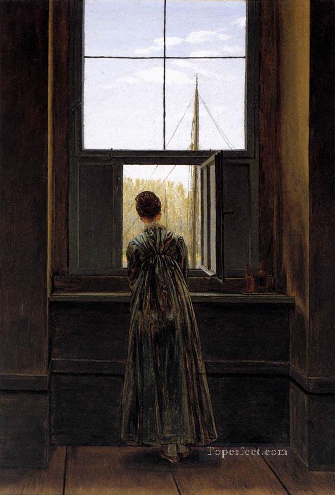 窓辺の女 ロマンチックなカスパー・ダーヴィッド・フリードリッヒ油絵